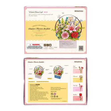 Flower Basket – 3D puzzle Robotime, kytice, která nikdy nezvadne