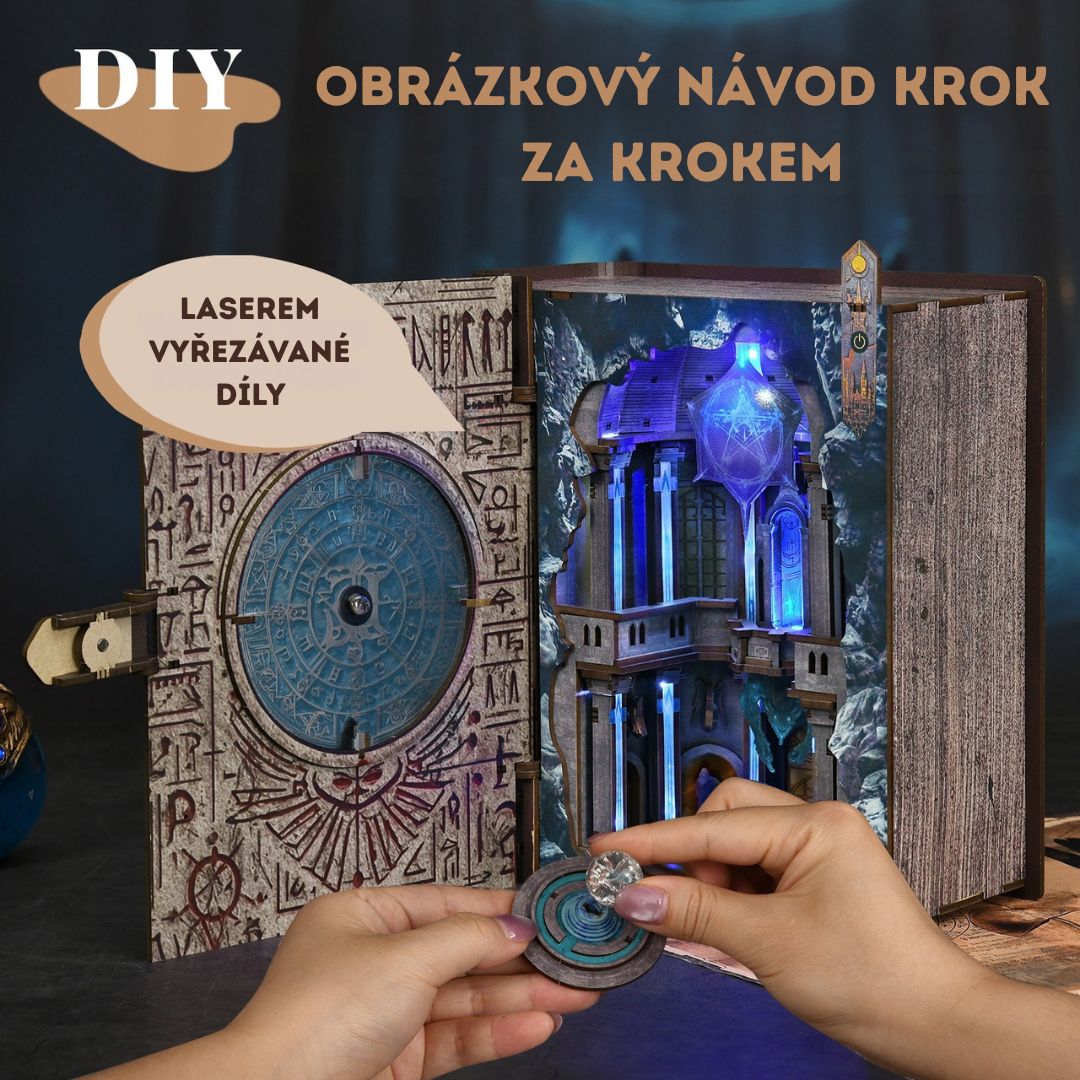 DIY Book Nook - Kouzelný kruh | Minicity Miniature House – LED osvětlení po setmění