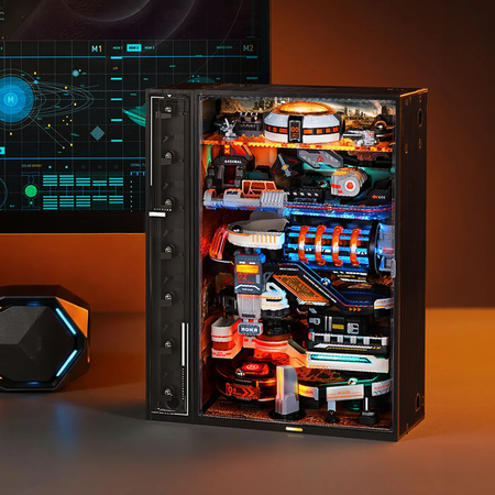 Mars Outpost Marble Run – 3D puzzle ROKR, cyberpunk s LED (194 díly)