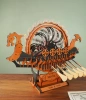 Dřevěná sada Puzzle 3D - Vikingská loď | ROKR dřevěné puzzle dárek