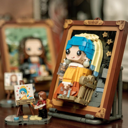 DIY 3D mini kostky - Dívka s perlou