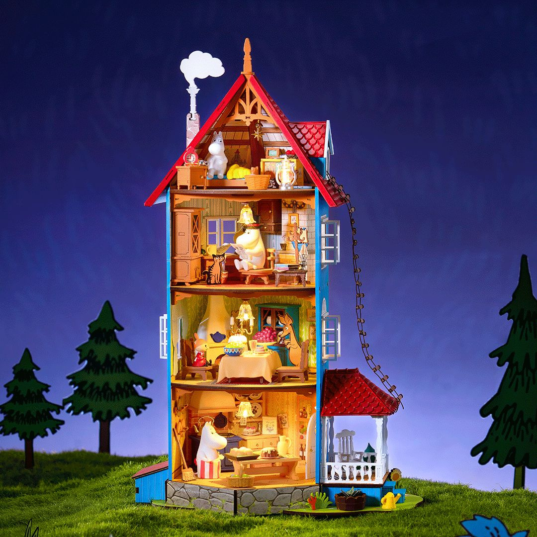 DIY Miniaturní domeček - Moominhouse | Rolife – LED osvětlení po setmění