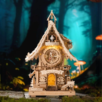 Dřevěná sada Puzzle 3D - Hodiny s kukačkou | ROKR