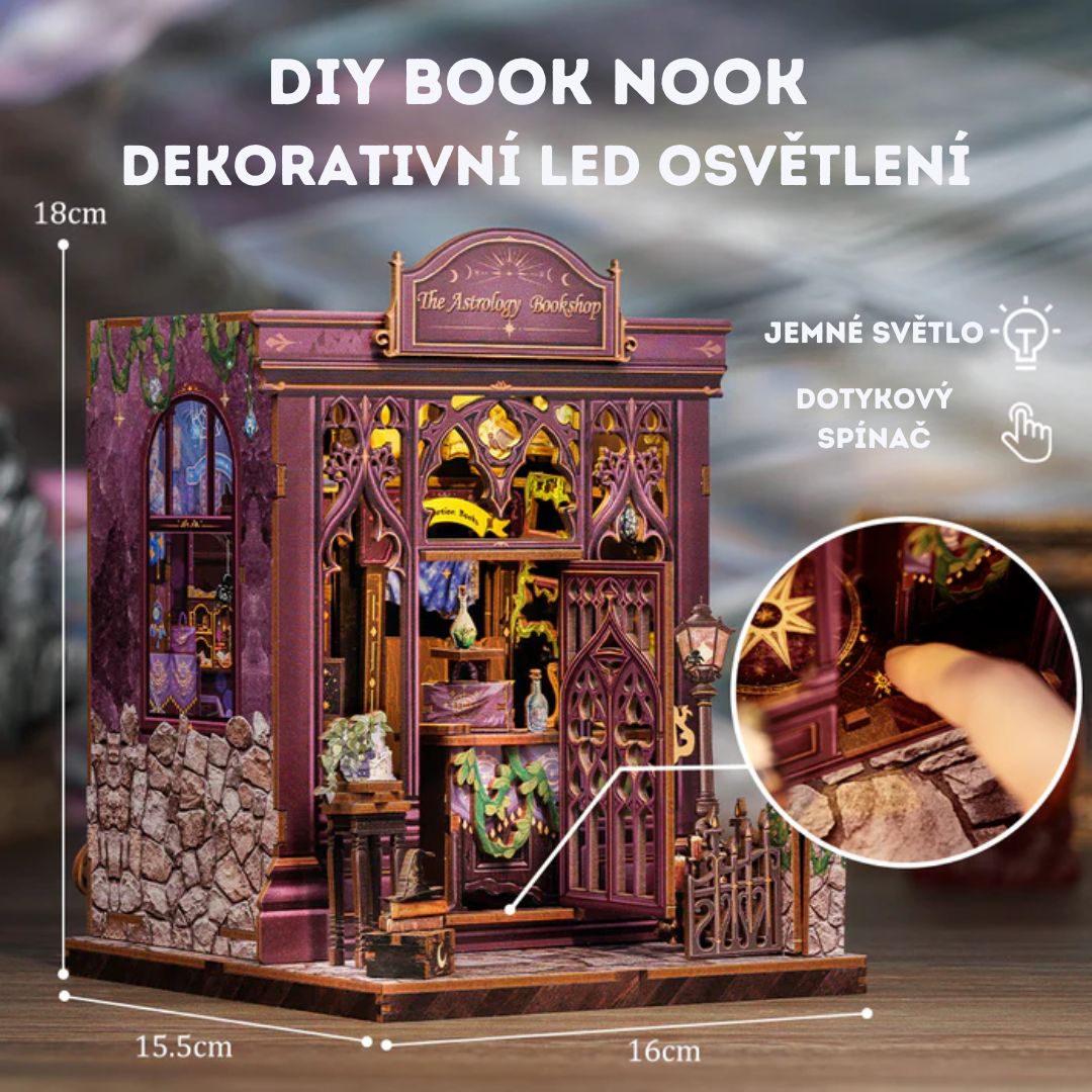 DIY Book Nook - The Astrology Bookshop | Cutebee – rozměry modelu