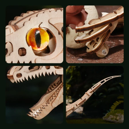 Dřevěná sada Puzzle 3D - Velociraptor | Rokr gift dřevěné puzzle