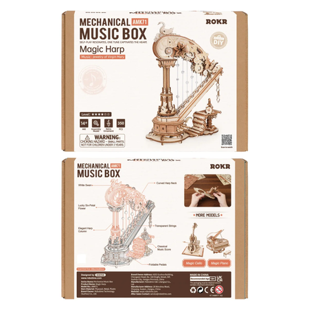 Magic Harp – 3D puzzle ROKR, hrací skříňka s labutí