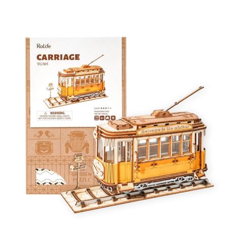 Historická tramvaj Vintage – 3D puzzle Rolife, DIY model