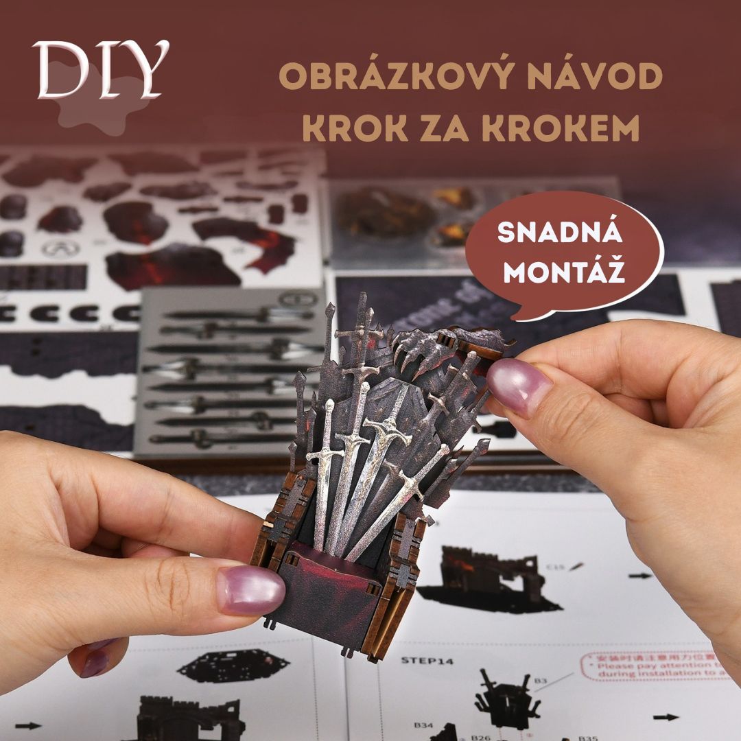 Kouzlo po setmění – DIY Book Nook - Throne of Blades | Minicity Miniature House