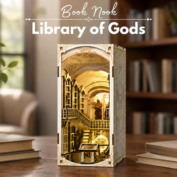 DIY Book Nook - Knihovna bohů Library of Gods | MiniCity