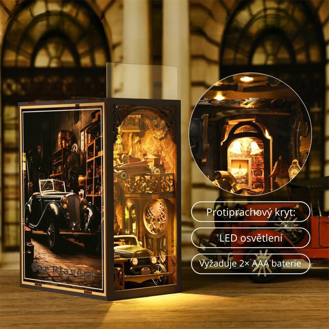 DIY Book Nook - Automobil – LED osvětlení po setmění