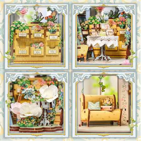 DIY Book Nook - Dům Windsor Flowe | Cutebee Miniaturní dům