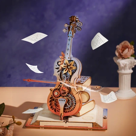 Dřevěná sada Puzzle 3D - Cello | ROKR