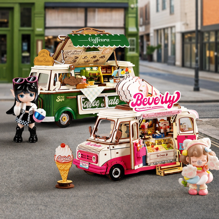 Coffee Truck Leo's – 3D puzzle Rolife, pojízdná kavárna s LED