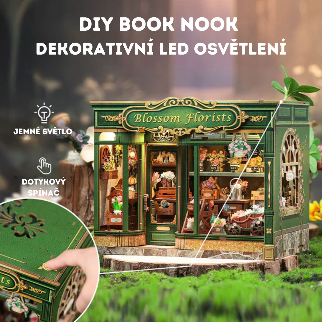 DIY Miniaturní dům - Blossom Florist I Cutebee – LED osvětlení po setmění