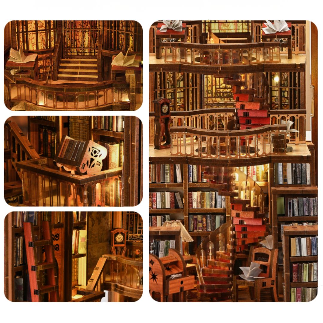 Vitráže, které ožívají – DIY Book Nook - Abbey Library | Minicity Miniature House