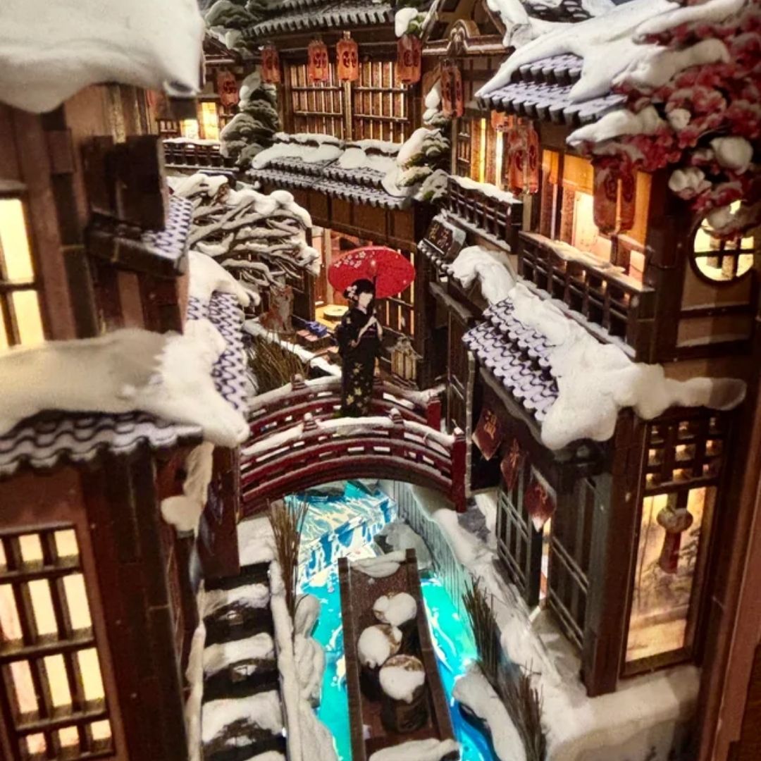 Kyoto Snow Whisper - DIY Book Nook | Cutebee – LED osvětlení po setmění