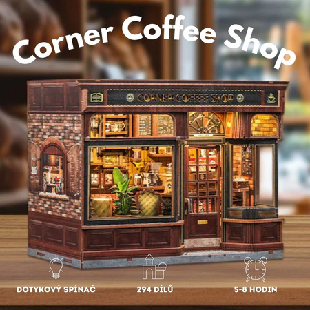 DIY miniaturální domeček - Corner Coffee Shop | The Miniature House Cutebee