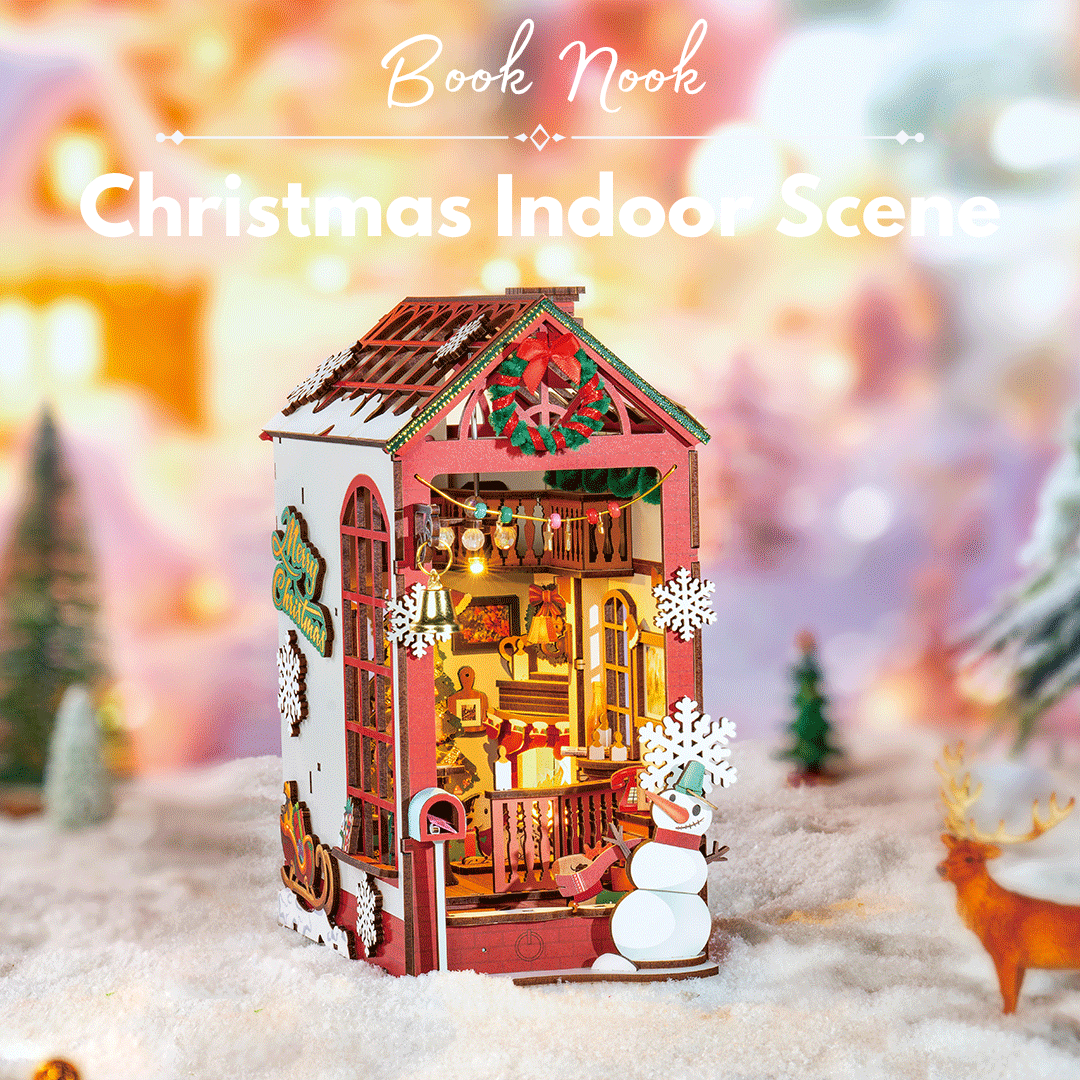 DIY Book Nook - Christmas Indoor Scene | Rolife 3D puzzle