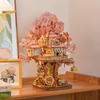 Puzzle 3D dům na stromě - Sakura Tree House | Model DIY Rolife Robotime