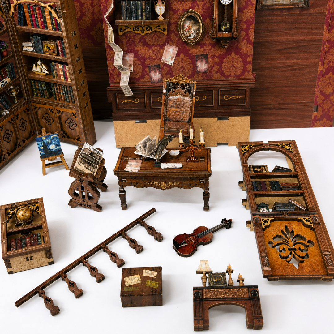 Detaily odměřující čas – Time Book House – DIY Book Nook Joincon | 3D puzzle Dárek