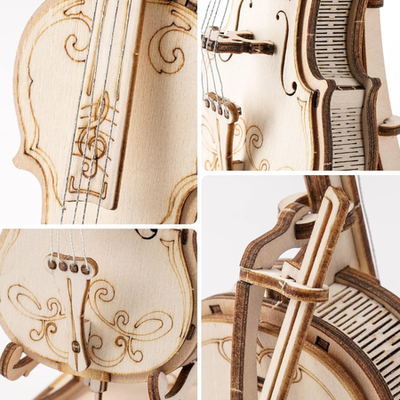 Dřevěná sada Puzzle 3D - violoncello | Cello Robotime