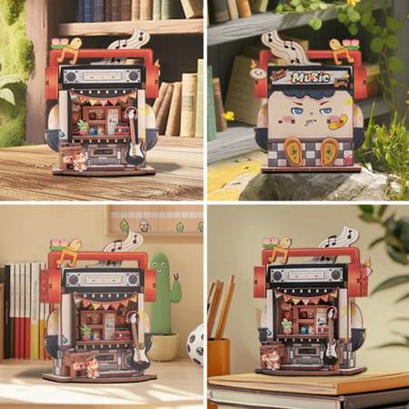 Dřevěná sada Puzzle 3D - Record Store