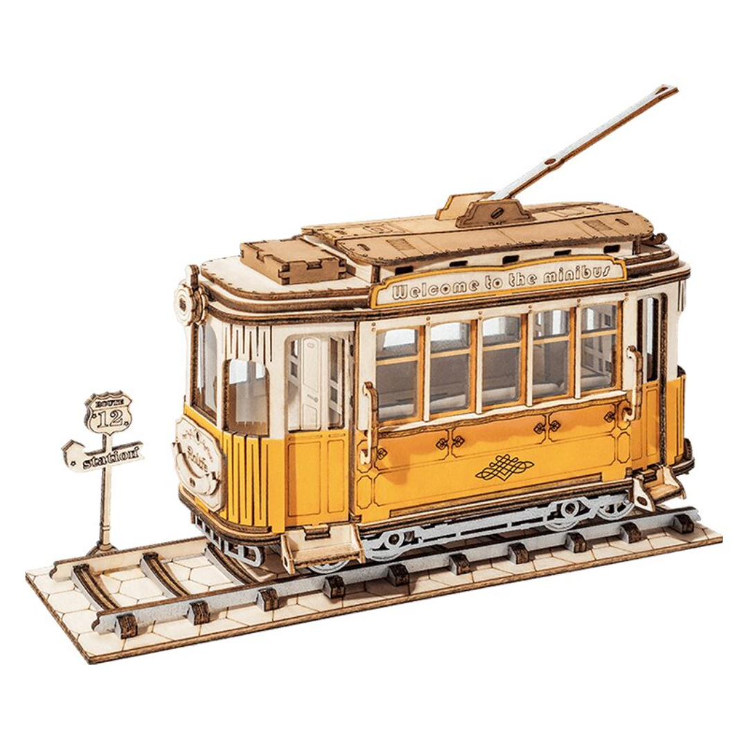 Historická tramvaj Vintage – 3D puzzle Rolife, DIY model