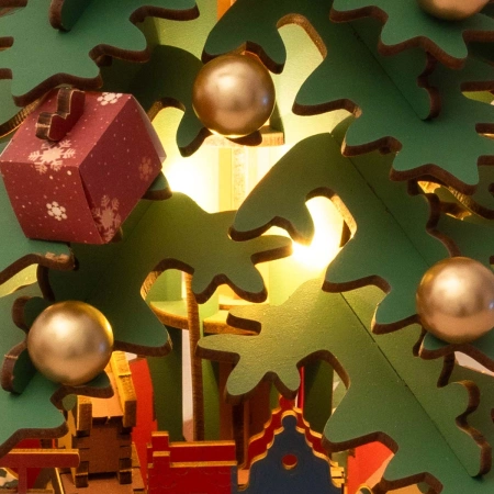 Dřevěná sada Puzzle 3D - Vánoční stromek (hrací skříňka) | Rolife
