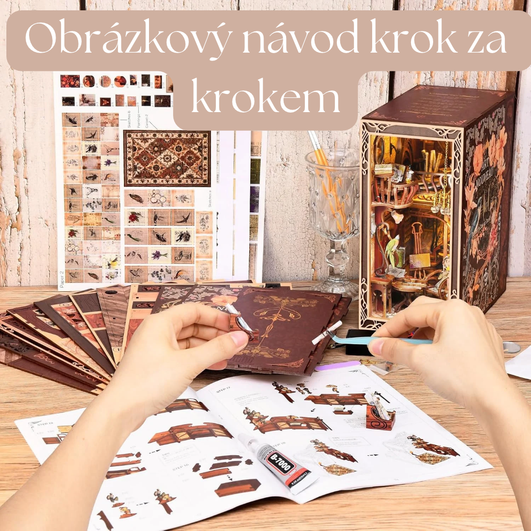 DIY Book Nook - Malířský ateliér Painter's Day at Dusk | MiniCity – návod krok za krokem