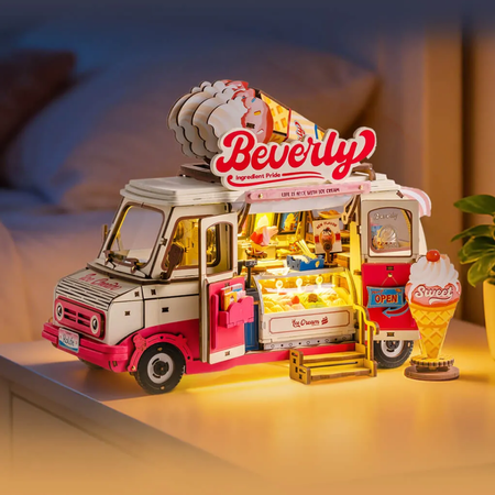 Zmrzlinový food truck Beverly's – 3D puzzle Rolife s LED