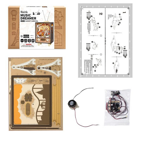 Dřevěná sada Puzzle 3d - Ruské kolo | Robotime