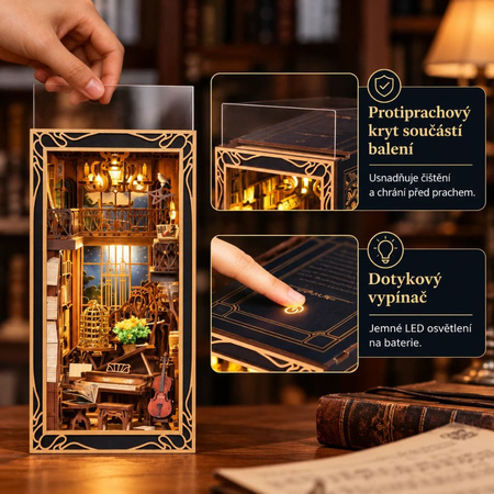 DIY Book Nook - Pianista a slavík Pianist with Nightingale | MiniCity