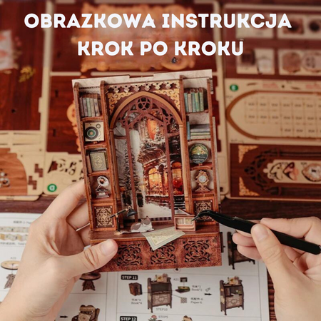 DIY Book Nook Vánoční sada - Retro Bookshop Memories | Cutebee
