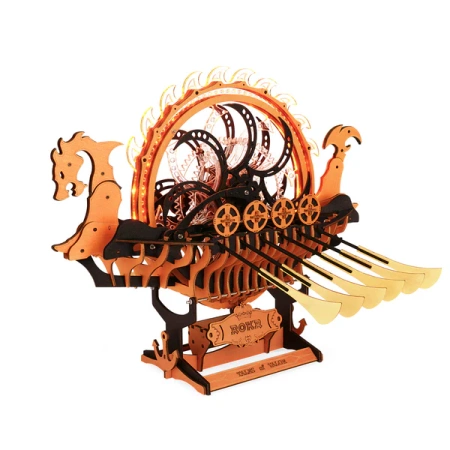 Dřevěná sada Puzzle 3D - Vikingská loď | ROKR dřevěné puzzle dárek