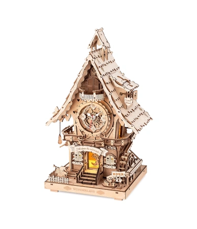 Dřevěná sada Puzzle 3D - Hodiny s kukačkou | ROKR