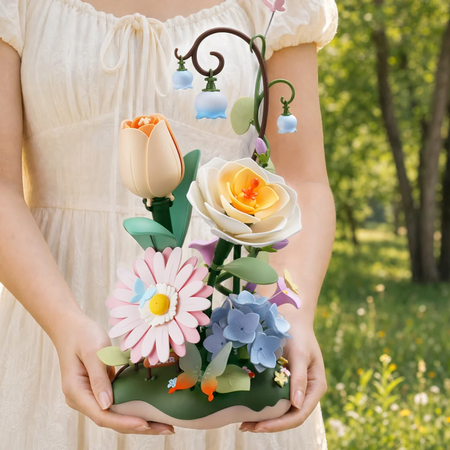 Garden Ramble – 3D puzzle ROKR, kytice s LED osvětlením (206 dílků)