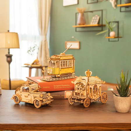 Historická tramvaj Vintage – 3D puzzle Rolife, DIY model