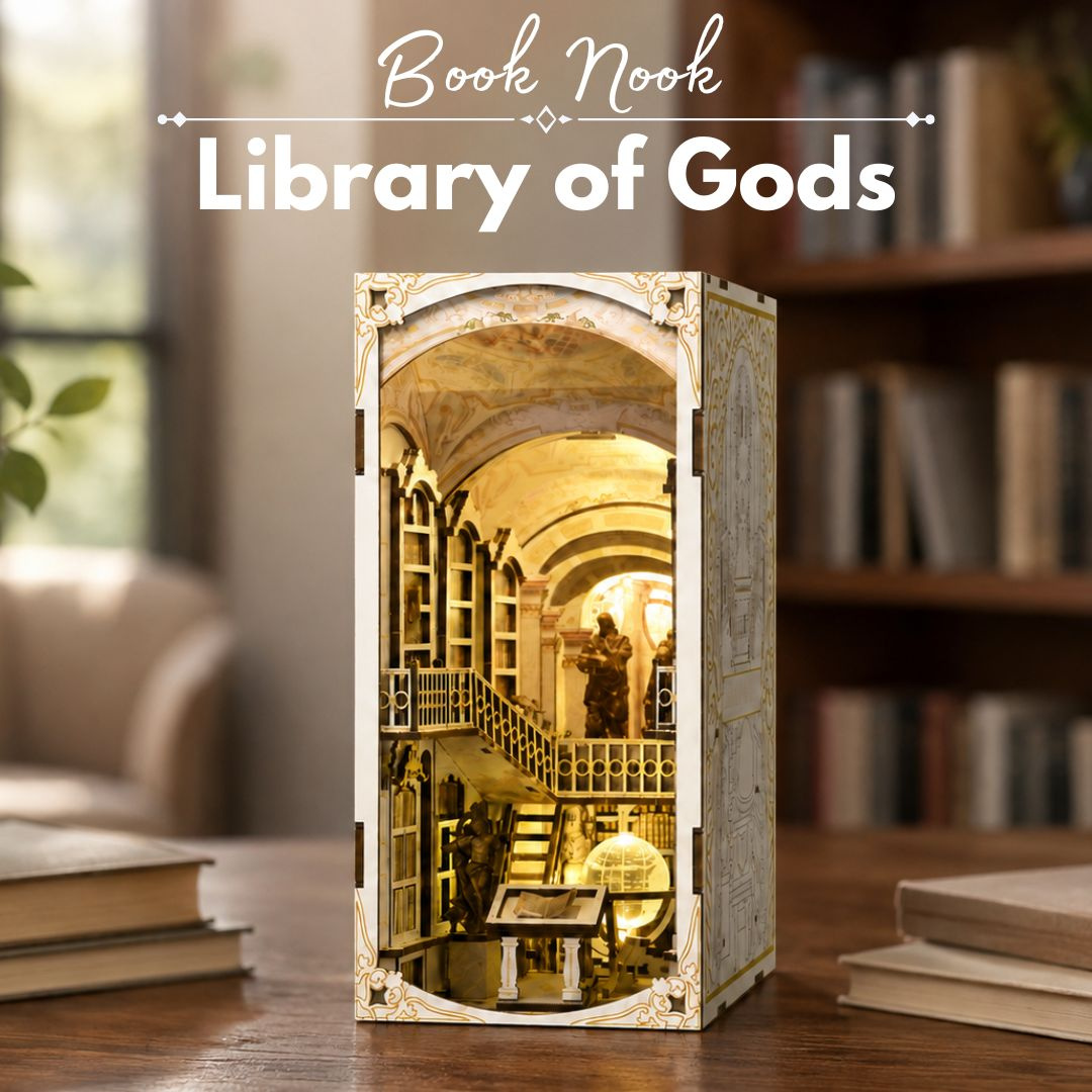 DIY Book Nook - Knihovna bohů Library of Gods | MiniCity