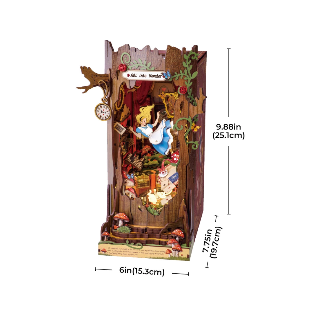 DIY Book Nook - Fall Into Wonder | Rolife Miniature House – rozměry modelu