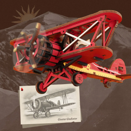 Sky Captain, kyvadlové letadlo – 3D puzzle ROKR, balanc