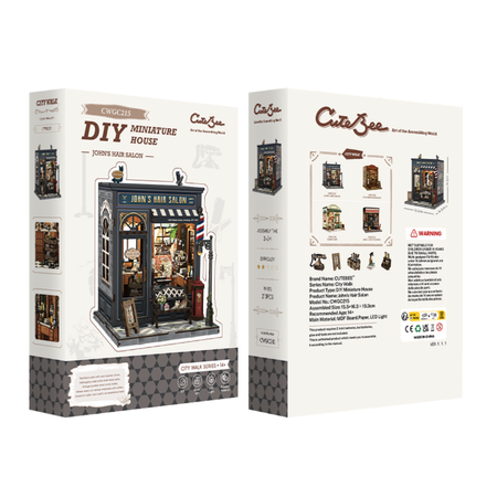 DIY Book Nook - John's Hair Salon | Cutebee Puzzle 3D