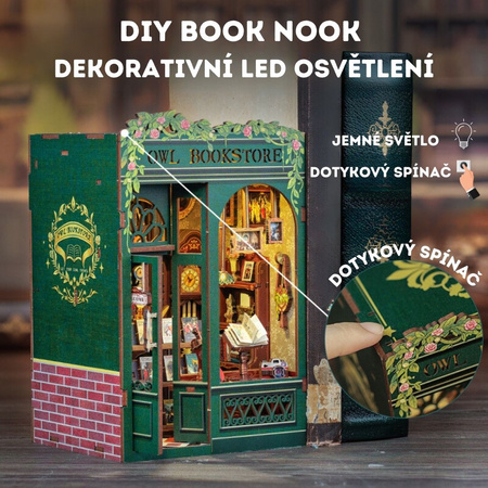 DIY Book Nook - Owl Bookstore | Miniaturní dům Cutebee