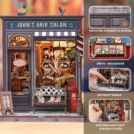 DIY Book Nook - John's Hair Salon | Cutebee Puzzle 3D