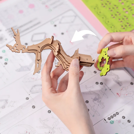 Sakura Bonsai – 3D puzzle Robotime, dřevěná dekorace s motivem japonské třešně