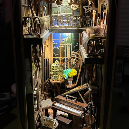 DIY Book Nook - Pianista a slavík Pianist with Nightingale | MiniCity