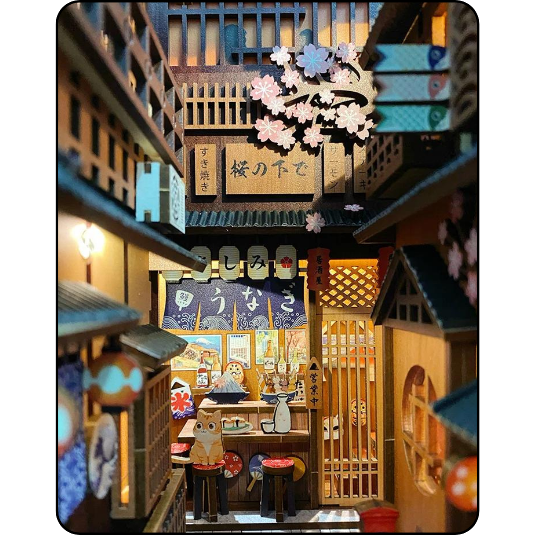 DIY Book Nook - Japan Style | Cutebee – LED osvětlení po setmění