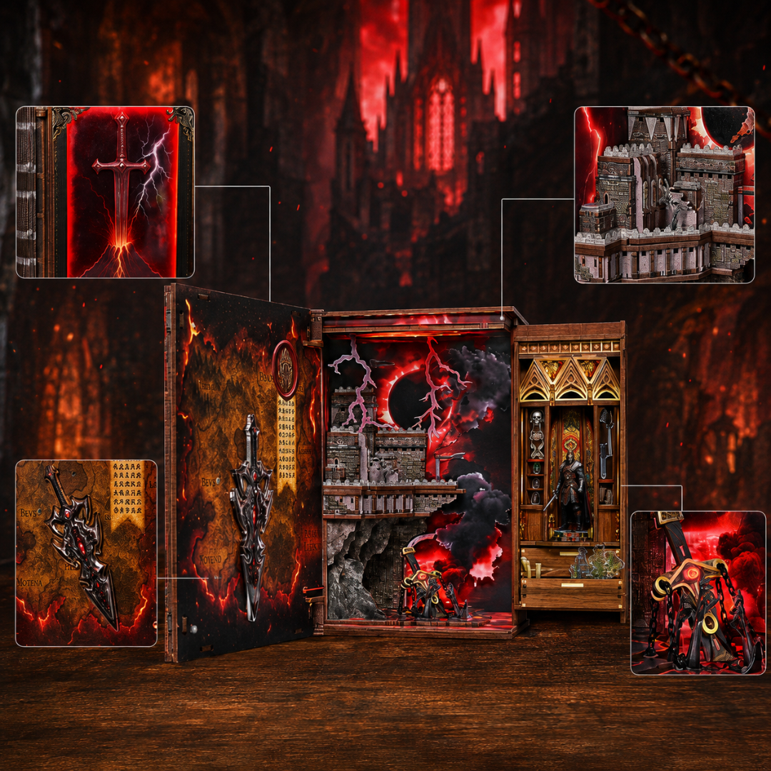 Mapa psaná runami – Sword of Fire – DIY Book Nook Minicity | 3D puzzle Dárek