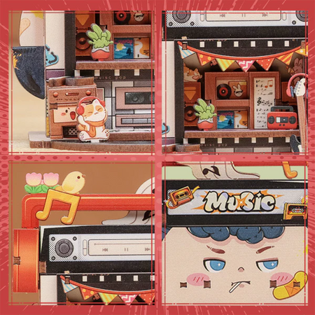 Dřevěná sada Puzzle 3D - Record Store