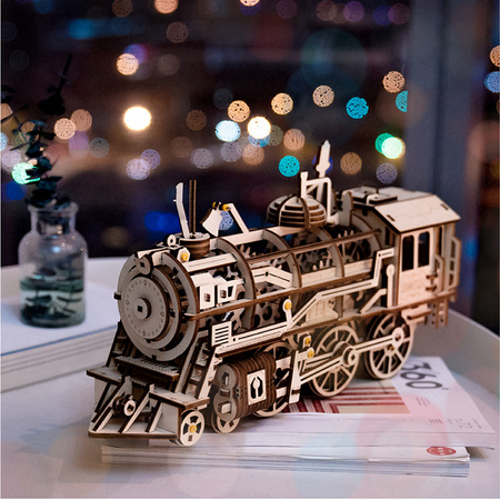 Dřevěná stavebnice Puzzle 3d - Lokomotiva | Robotime ROKR
