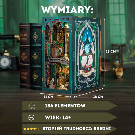 Vánoční sada Book Nook - Čarodějnický pokoj | Zmijozelský dům DIY 3D